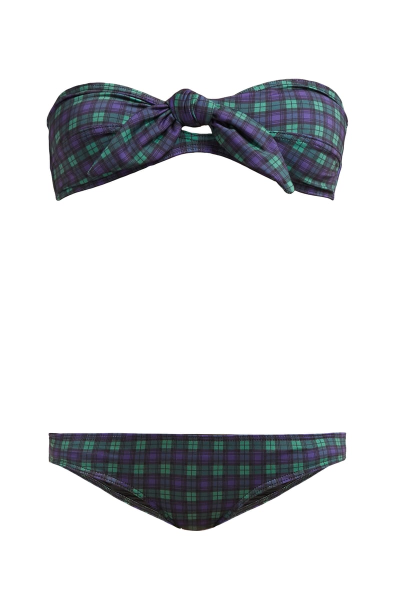 Ephemera Knot Tartan-Print Bandeau Bikini Top and Classic Tartan-Print Bikini Briefs