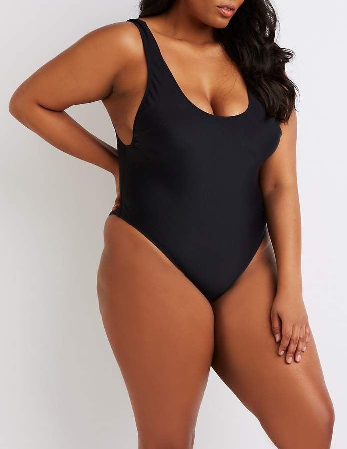 Charlotte Russe Scoop Neck One-Piece Swimsuit