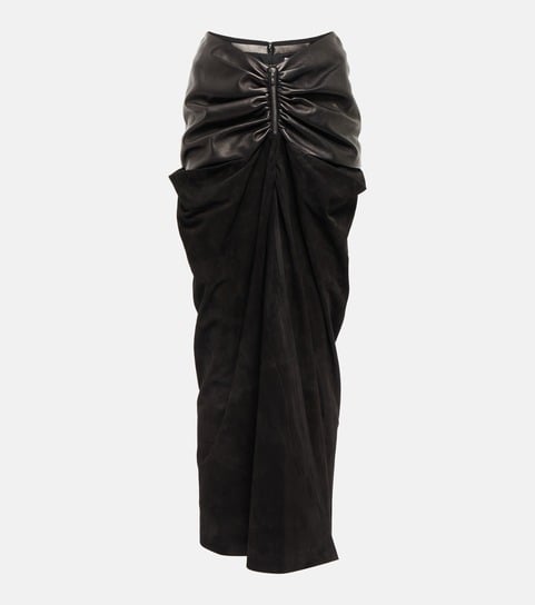 Alaïa Draped Leather Skirt