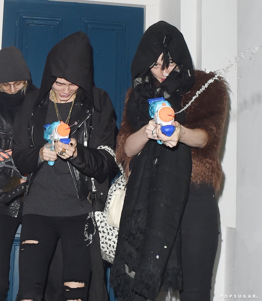 Cara Delevingne and St. Vincent Paparazzi Water Fight