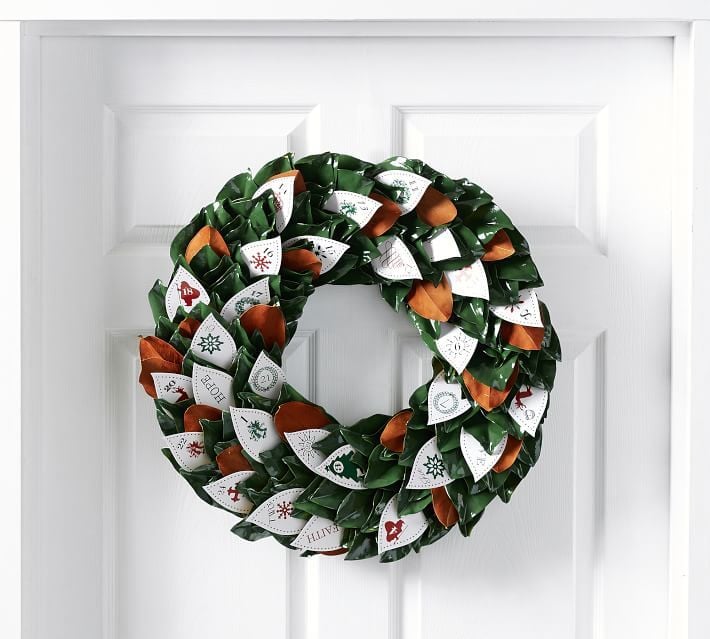Buy Pottery Barn Live Magnolia Wreath Advent Calendar The
