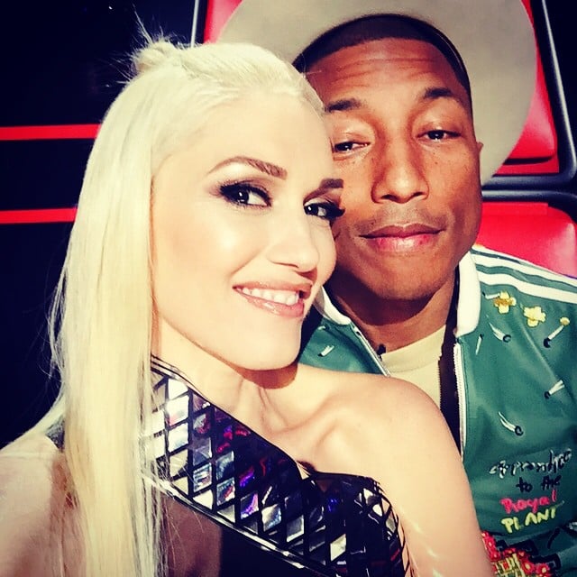 Gwen Stefani snapped a photo while filming The Voice with Pharrell Williams. 
Source: Instagram user gwenstefani