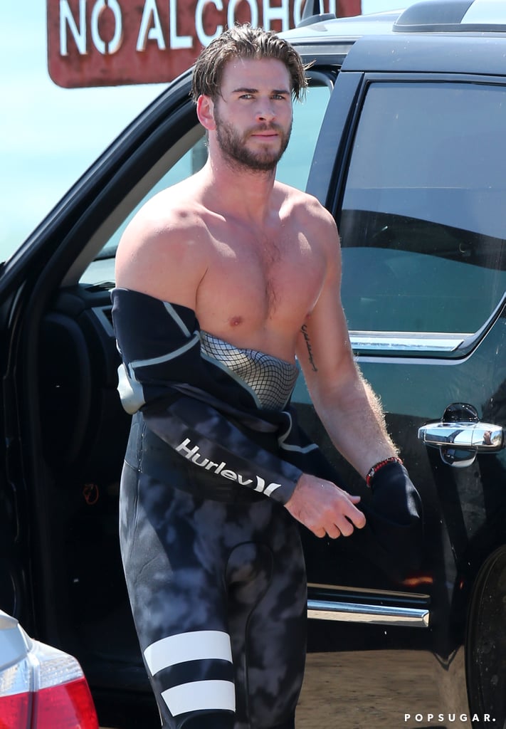 Liam Hemsworth Shirtless After Surfing In La Popsugar Celebrity Photo
