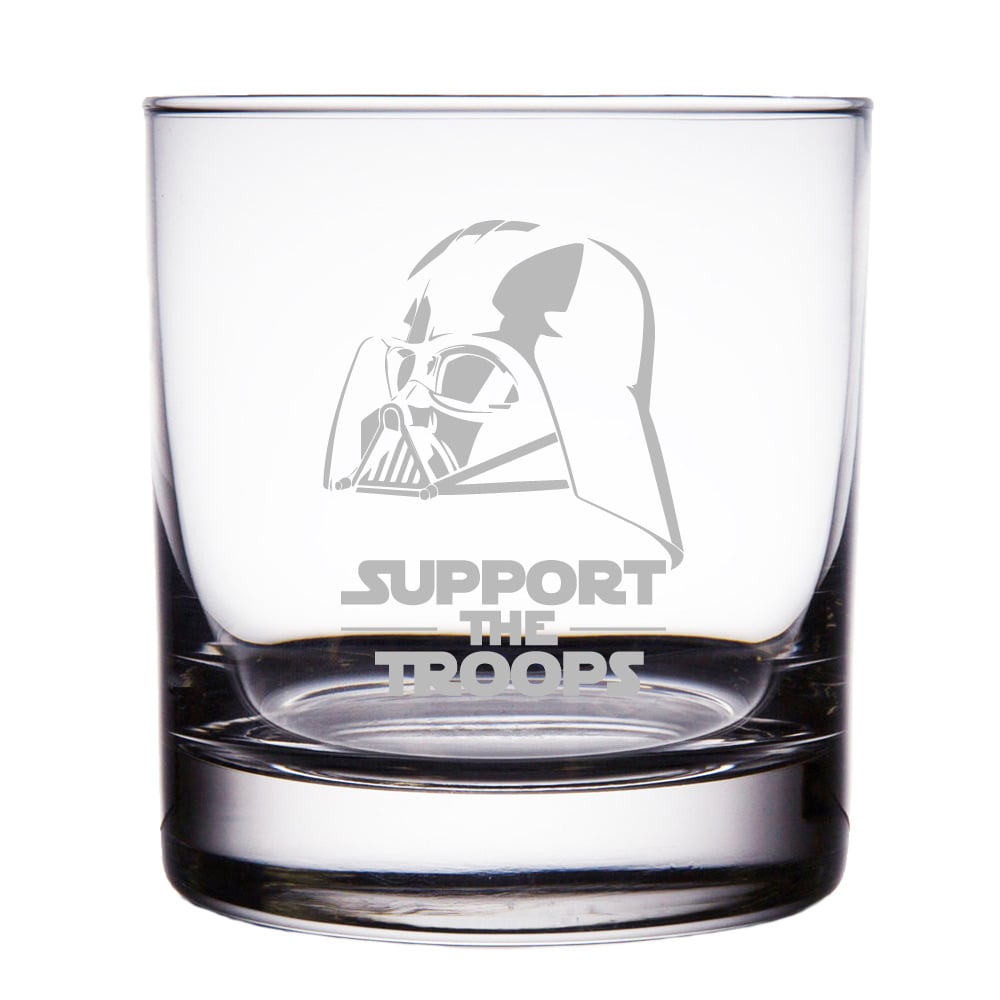Support the Troops Star Wars Engraved Rock Glass