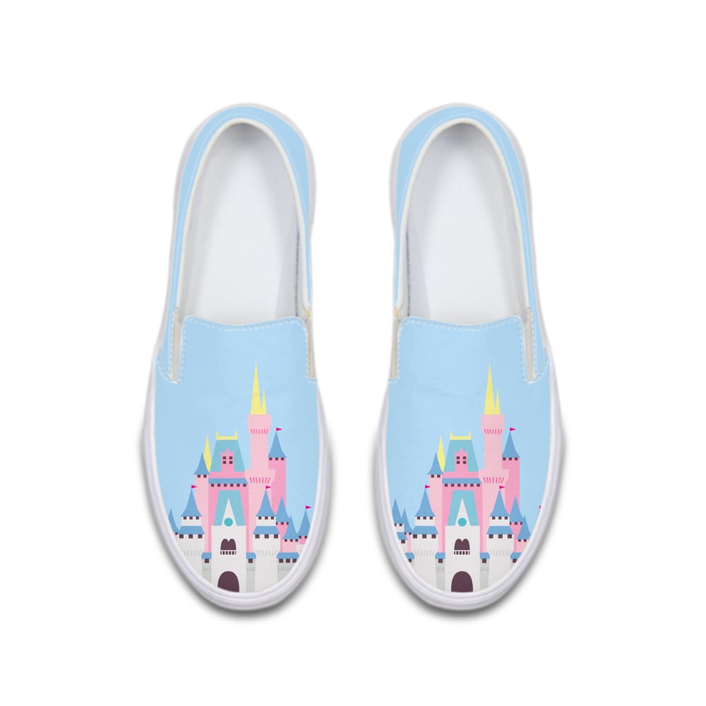 Sky Blue Disneyland Castle Deluxe Canvas Shoe