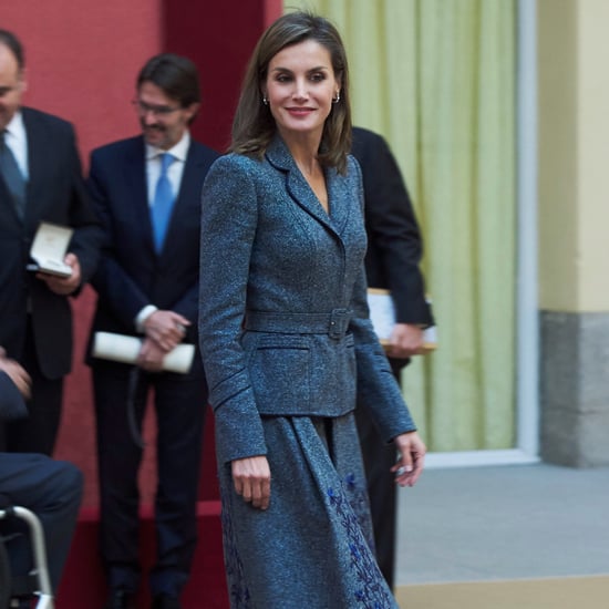 Queen Letizia Gray Felipe Varela Skirt Suit