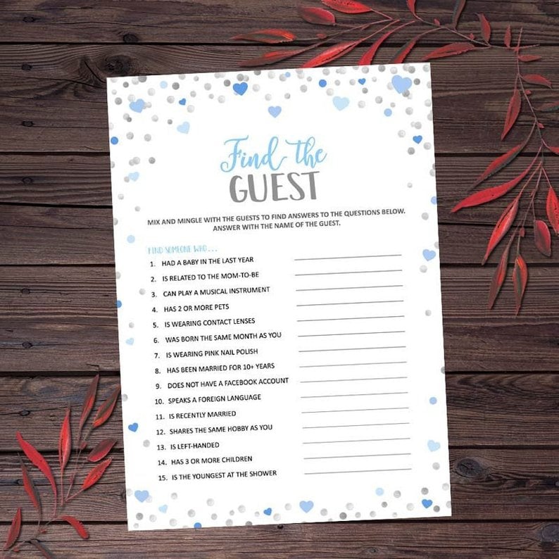 Guess Which Guest Game Printable Baby Shower Game