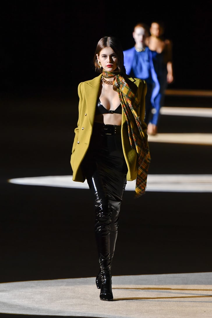 Kaia Gerber on the Saint Laurent Fall 2020 Runway at Paris Fashion Week ...