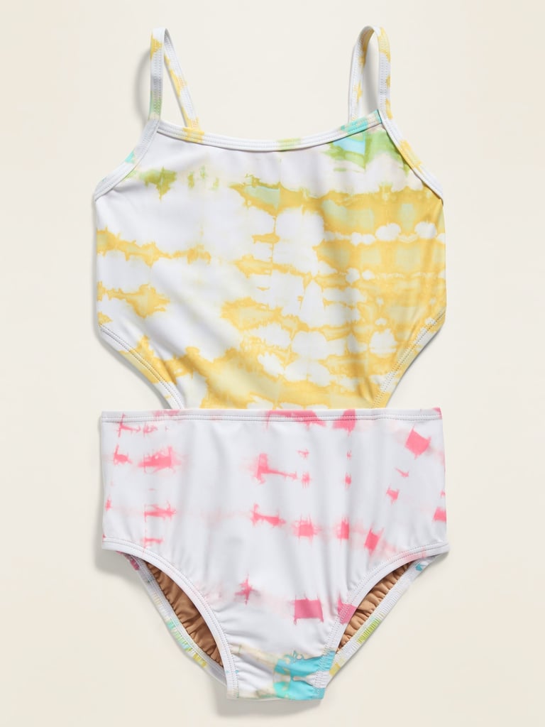 Old Navy Patterned Cut-Out-Waist One-Piece Swimsuit