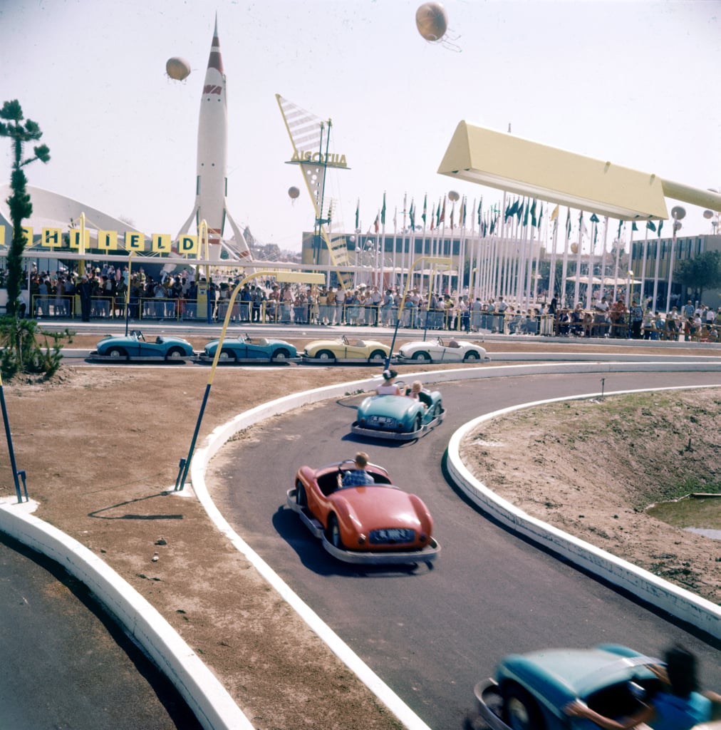The go-carts at Disneyland looked a little different back in 1955.