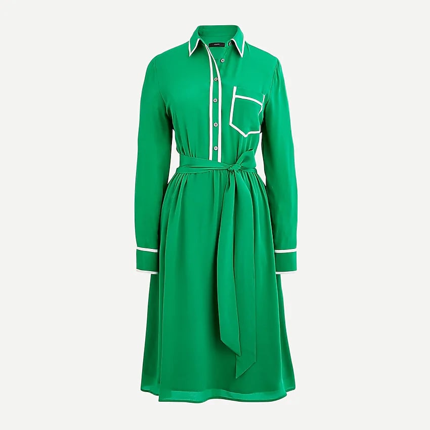 J. Crew A-line silk shirtdress