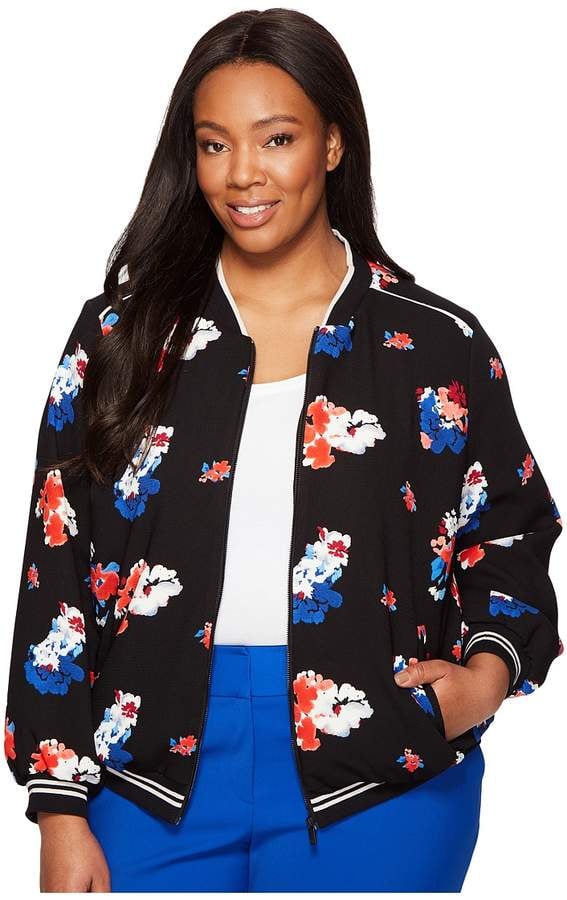 Vince Camuto Traveling Bloom Zip Front Bomber Jacket