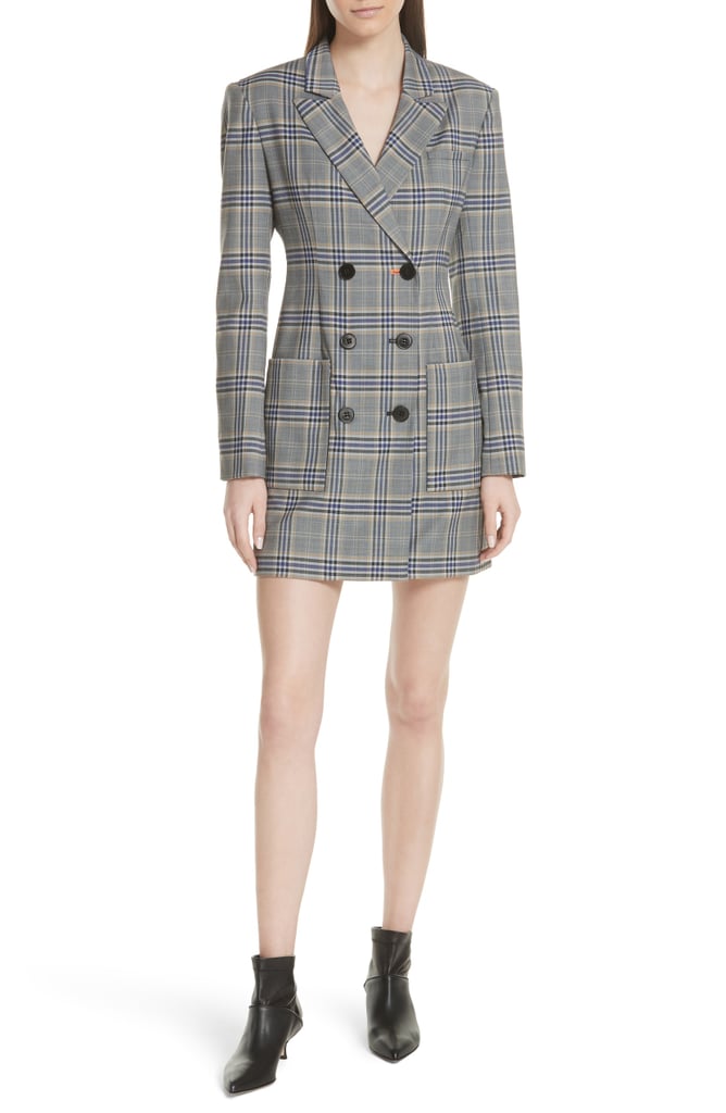 Tibi Lucas Suiting Double Breasted Wool Blend Dress