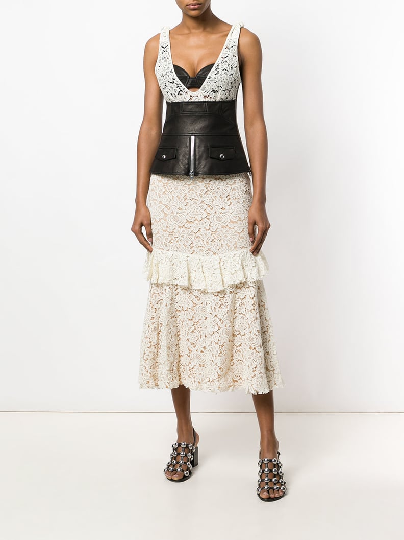 Alexander Wang Lace Midi Dress With Corset Panel