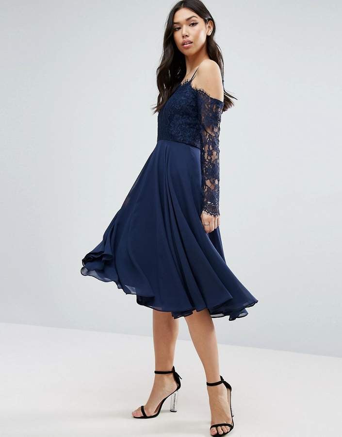 Asos Kate Lace Long Sleeve Midi Dress