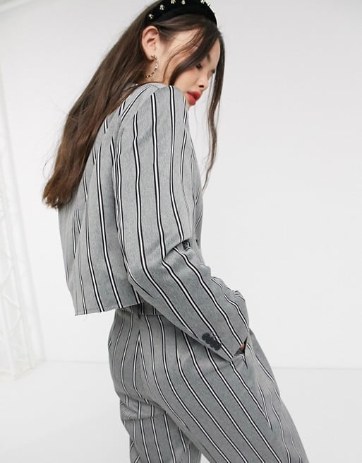 COLLUSION cropped pinstripe blazer