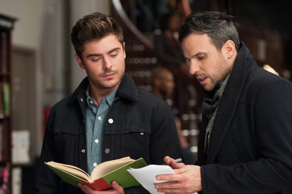 Zac Efron takes notes from director Tom Gormican.