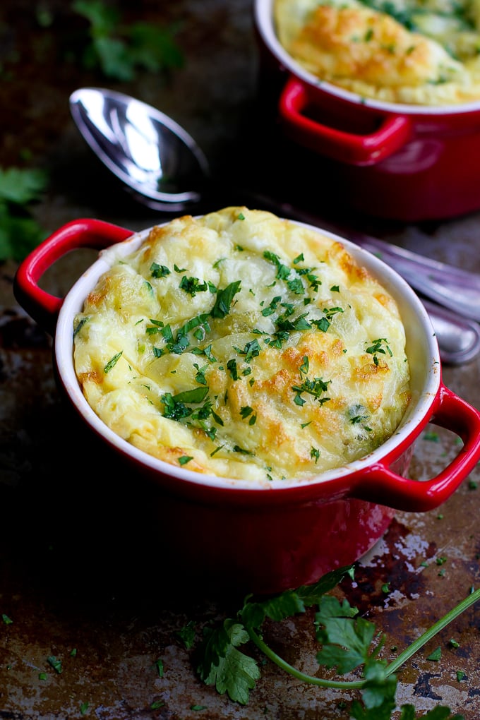 Make-Ahead Baked Eggs With Zucchini and Gruyere Cheese