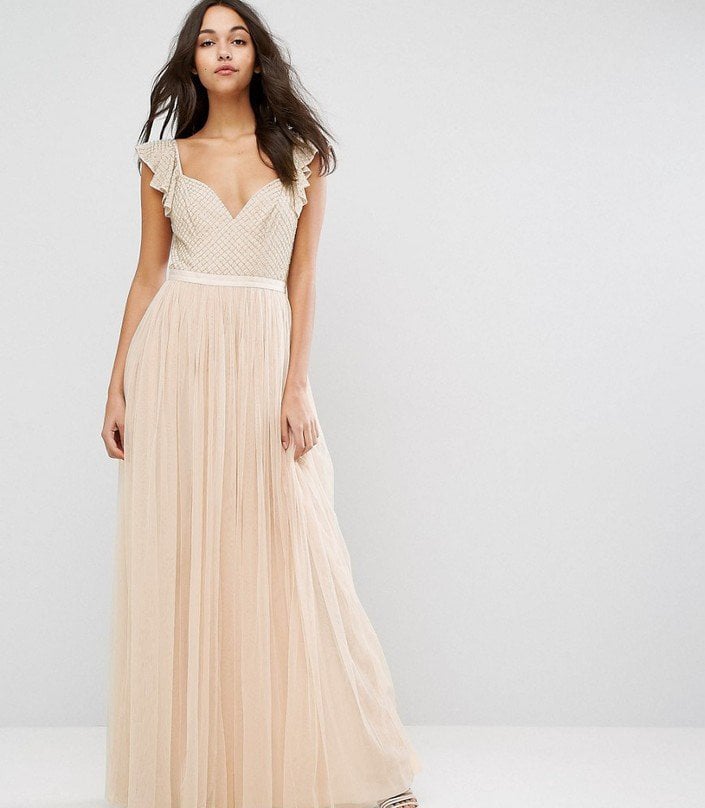 Needle & Thread Swan Tulle Maxi Dress With Frill Sleeve