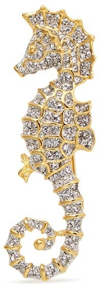 Kenneth Jay Lane Pavé Seahorse Brooch