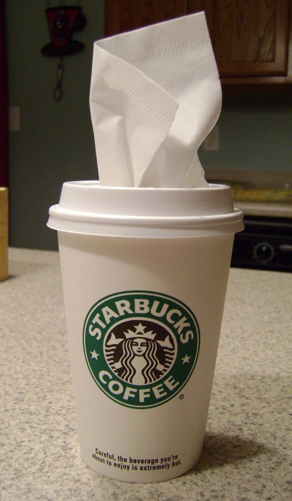 Use Cups as Mobile Tissue Holders