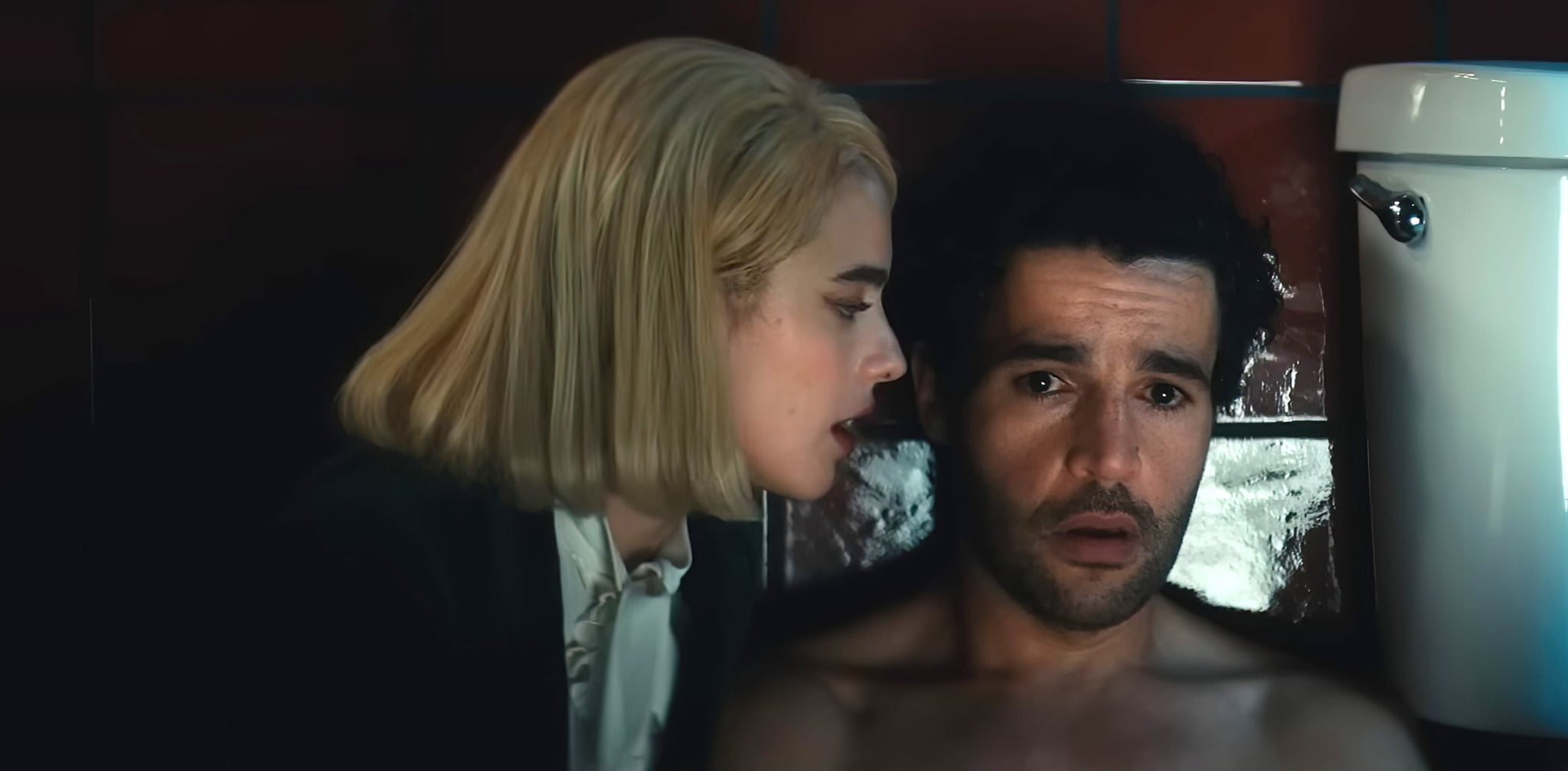 SANCTUARY, from left: Margaret Qualley, Christopher Abbott, 2022.  Neon / Courtesy Everett Collection