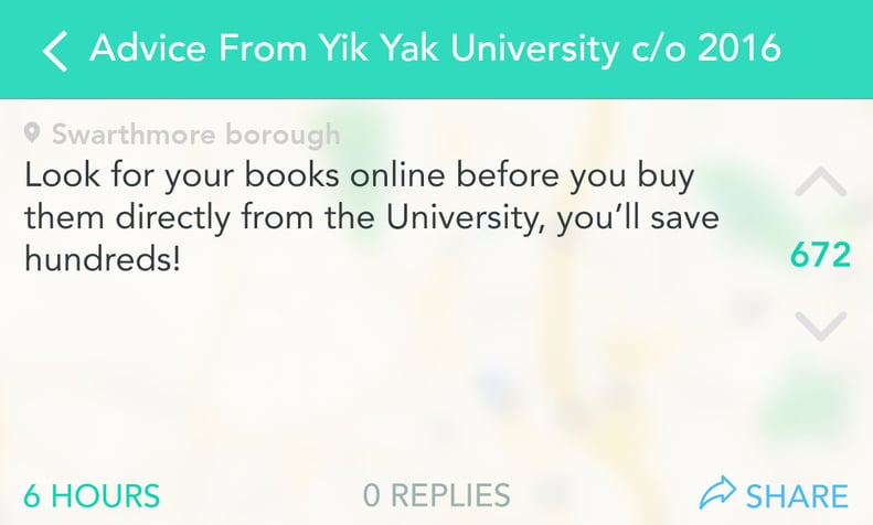 Always look online for cheaper textbooks.