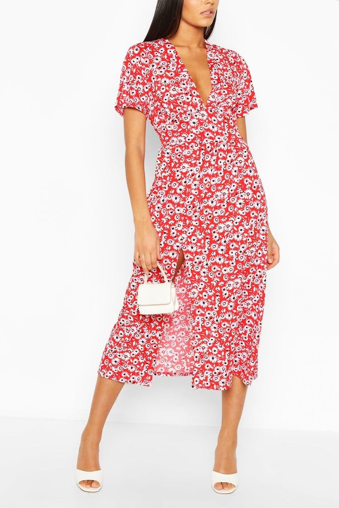 Boohoo Tall Floral Midi Dress