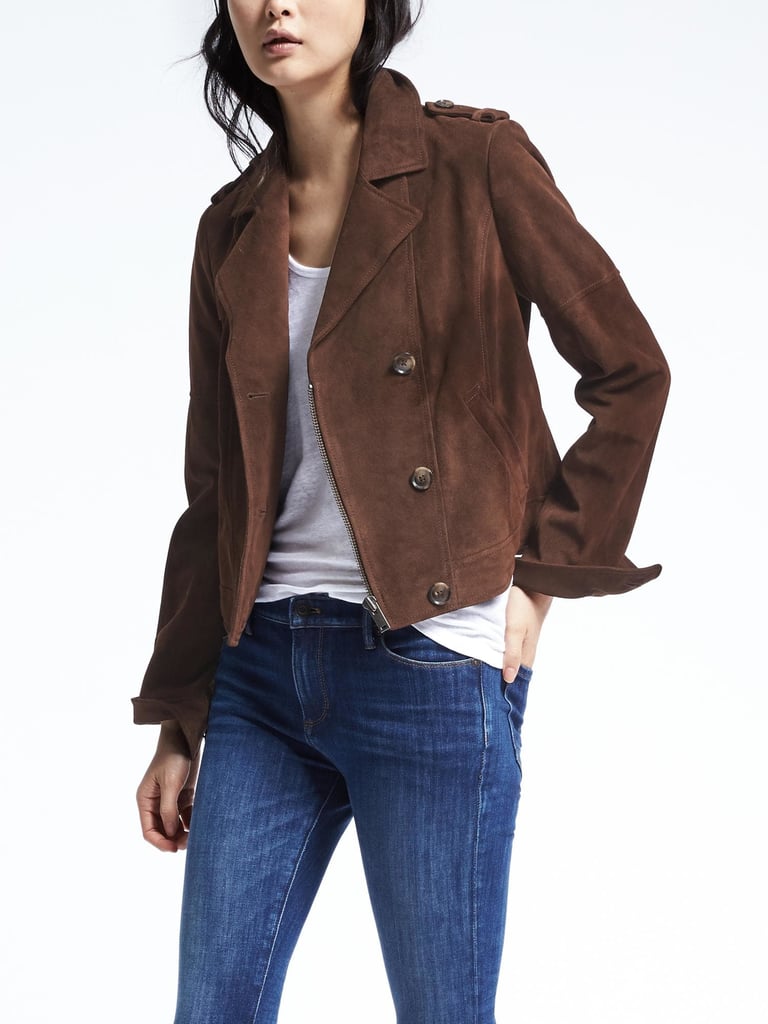 Banana Republic Brown Suede Moto Jacket