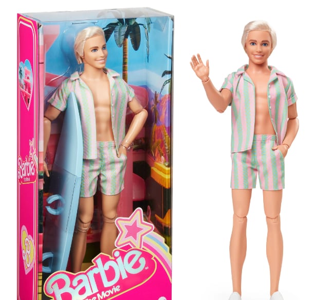 "Barbie: The Movie" Ken in Pastel Striped Beach Matching Set