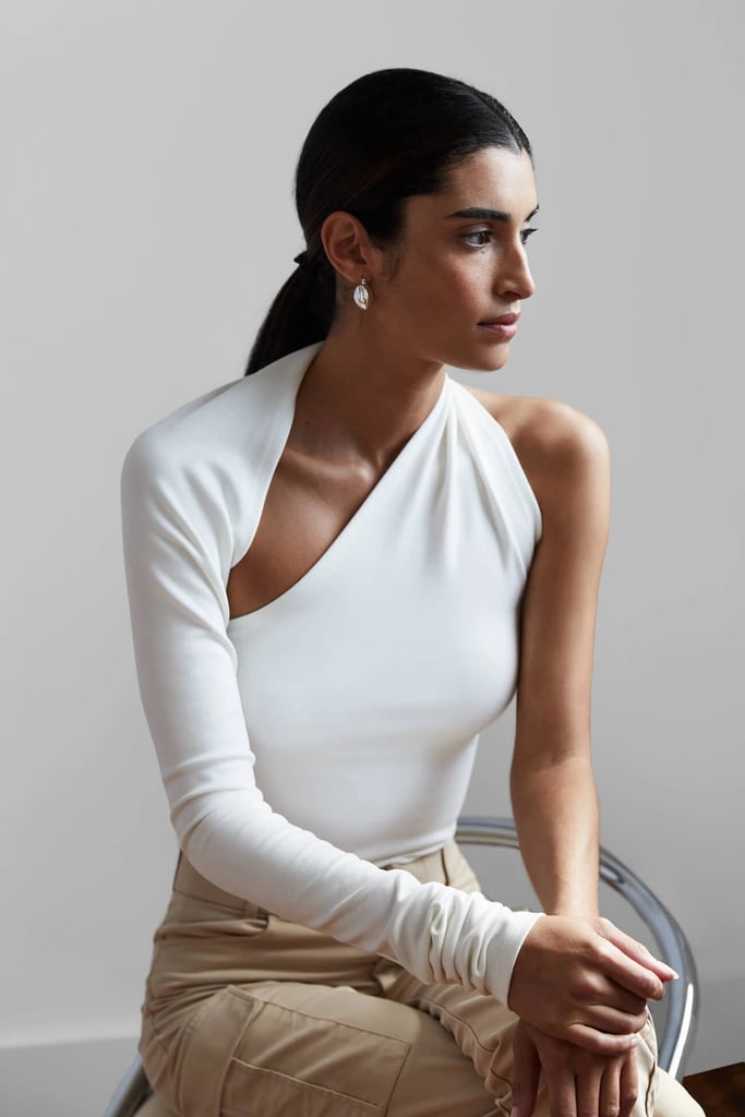 Baddie-Aesthetic Outfit Idea: Marcella Manhattan One Shoulder Top