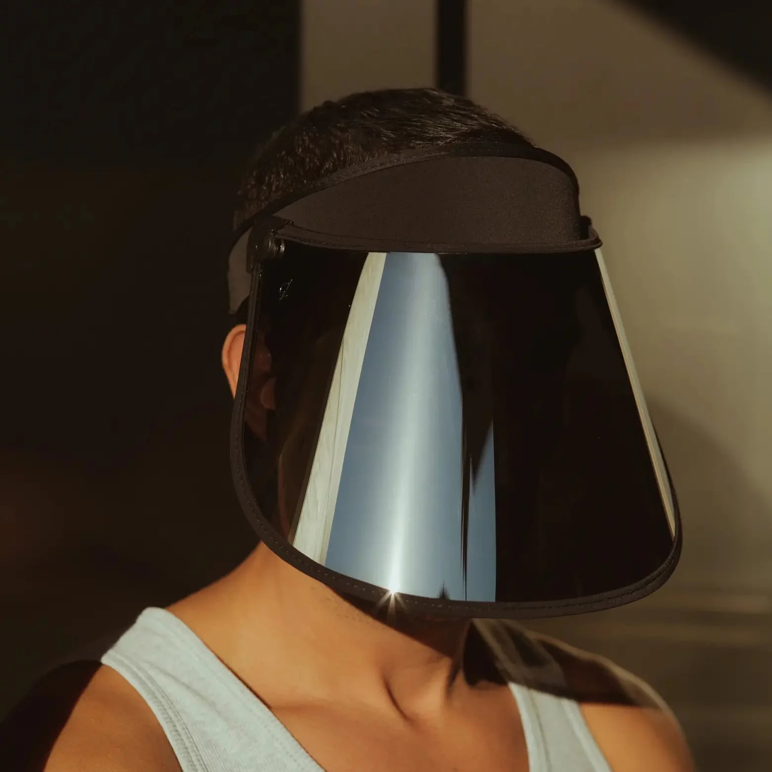 Sun Visor Hat Cap UV Protection - Premium Adjustable Solar Headband Face  Shield Black Mirrored 