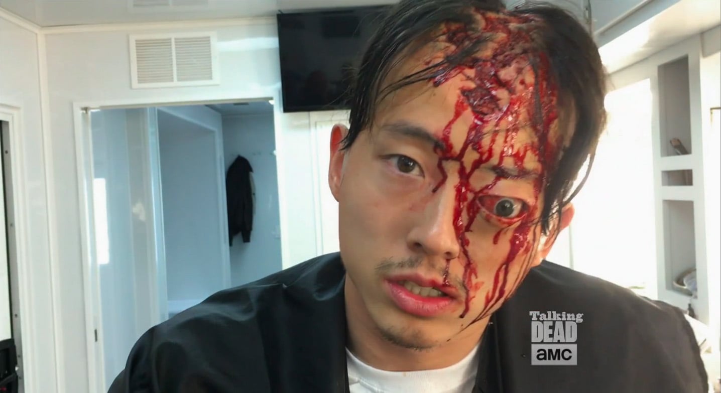 Glenn's Death Makeup on The Walking | POPSUGAR Entertainment