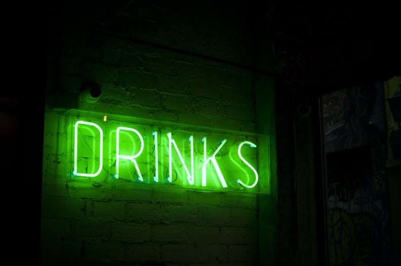 St. Patrick's Day Zoom Background: "Drinks" Sign