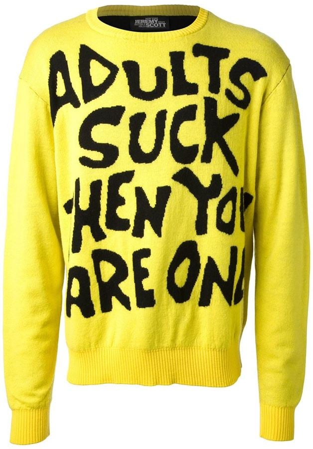 Jeremy Scott "Adults Suck" Sweater