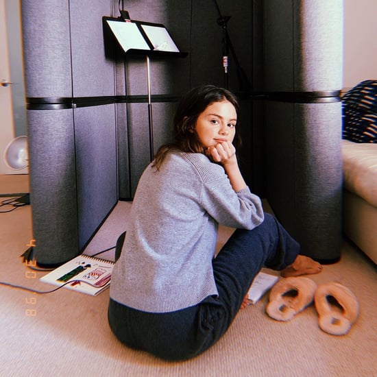 Selena Gomez's Fuzzy Slippers in Her Home Studio Instagram