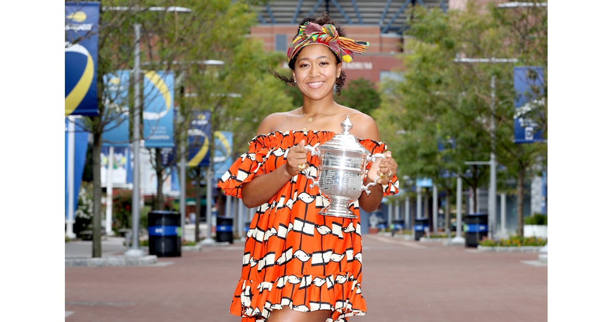 Naomi Osaka's 2020 US Open Head Wrap and Orange Dress ...