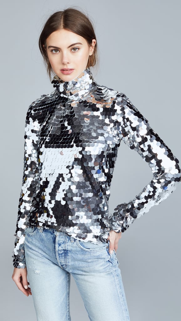 Sequin turtleneck sweater