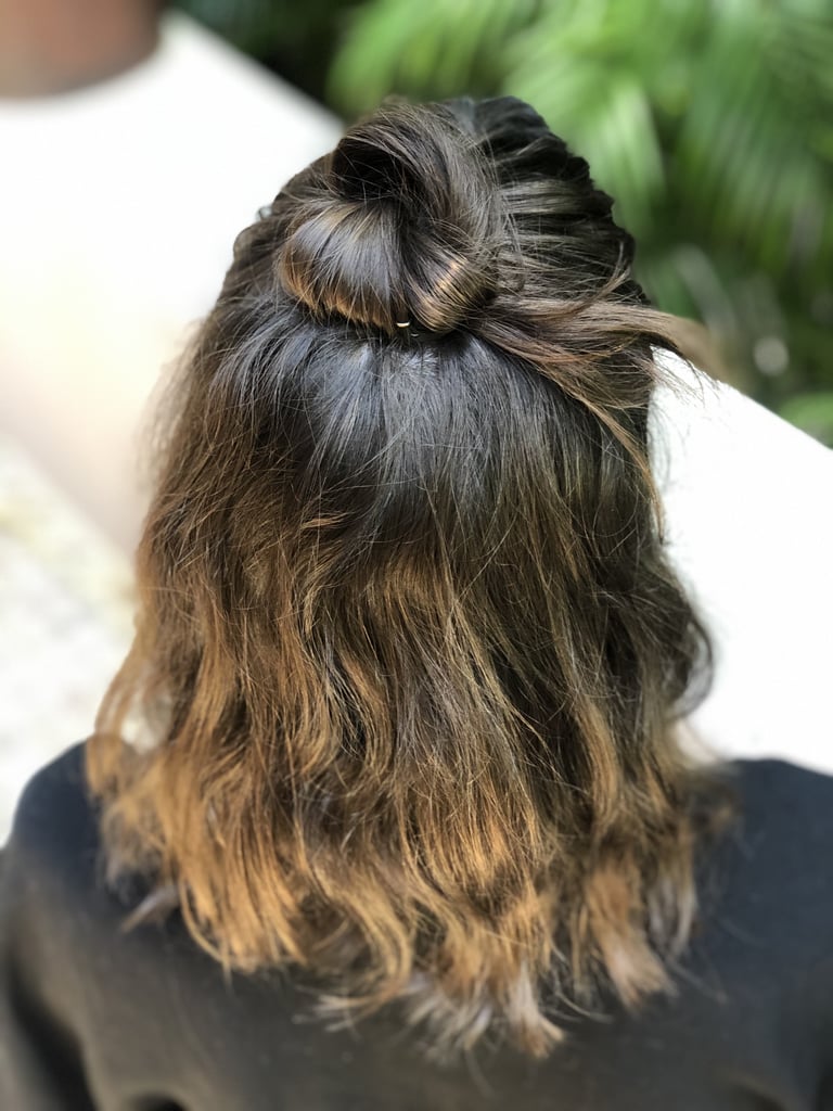 Topknot Hairstyle on a Bob Haircut