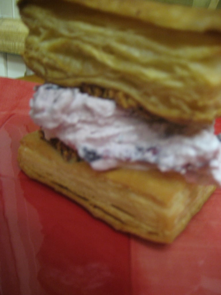 Cherry Chocolate Ice Cream & Almond Puff Pastry Sandwiches