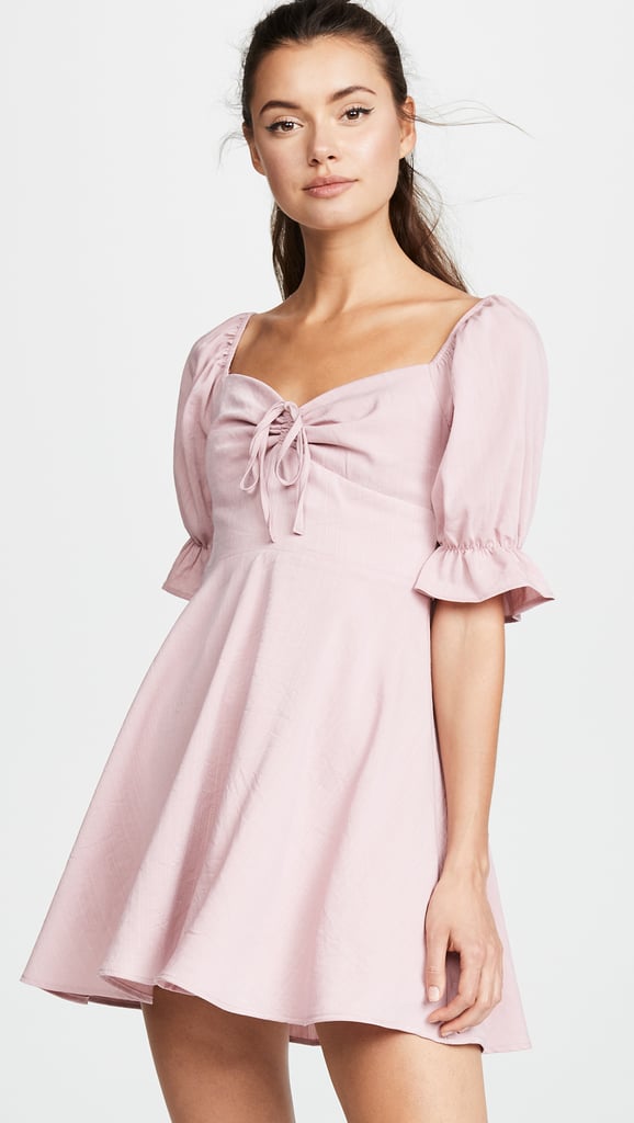 re-named-puff-sleeve-ruched-dress-best-romantic-dresses-popsugar