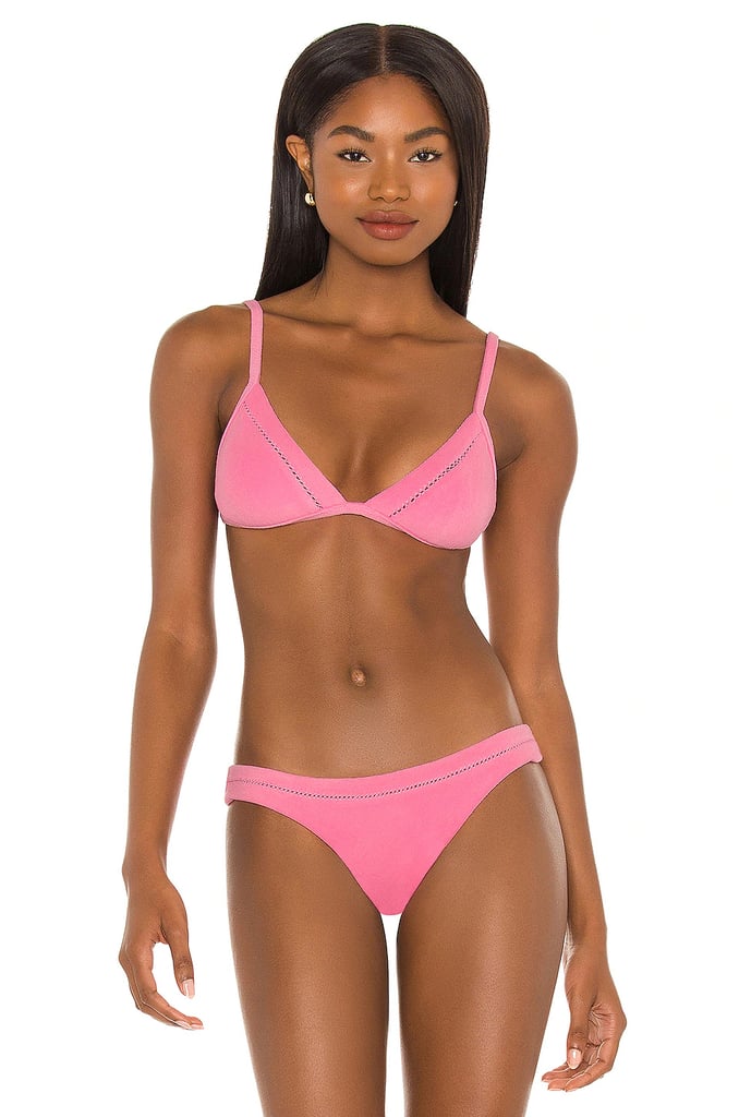 A Cute Bikini: LoveShackFancy X Hurley Hawaiian Hibiscus Triangle Top and French Cut Cheeky Bottom