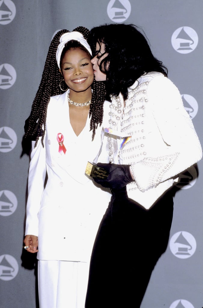 Michael Jackson planted a sweet kiss on his sister Janet Jackson at the 1993 Grammys.