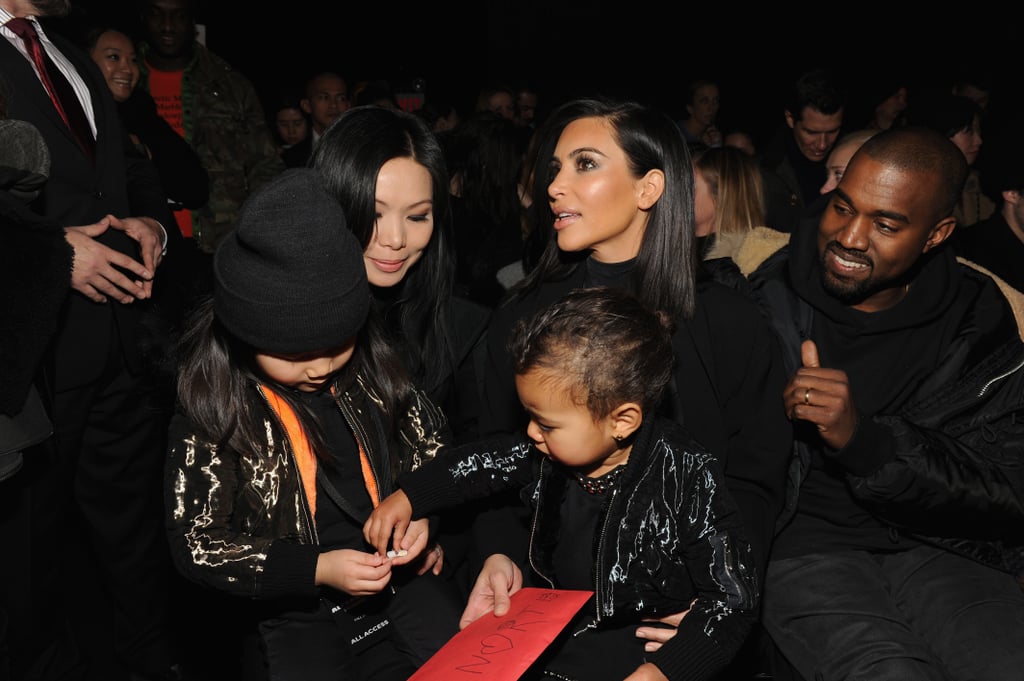 Kim Kardashian and Kanye West With North West at NYFW