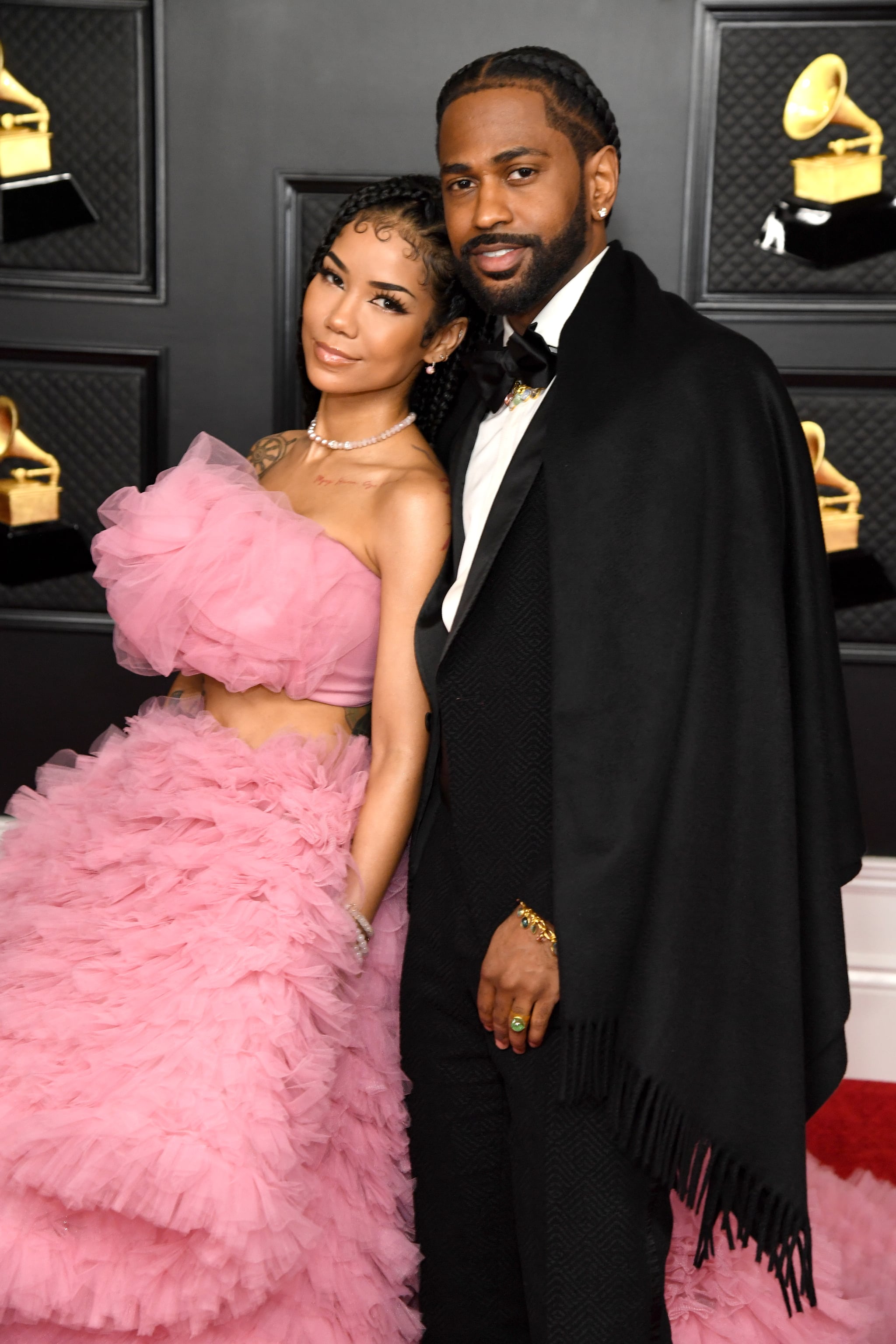 LOS ANGELES, CALIFORNIA - MARCH 14: (L-R) Jhené Aiko and Big Sean attend the 63rd Annual GRAMMY Awards at Los Angeles Convention Centre on March 14, 2021 in Los Angeles, California. (Photo by Kevin Mazur/Getty Images for The Recording Academy )