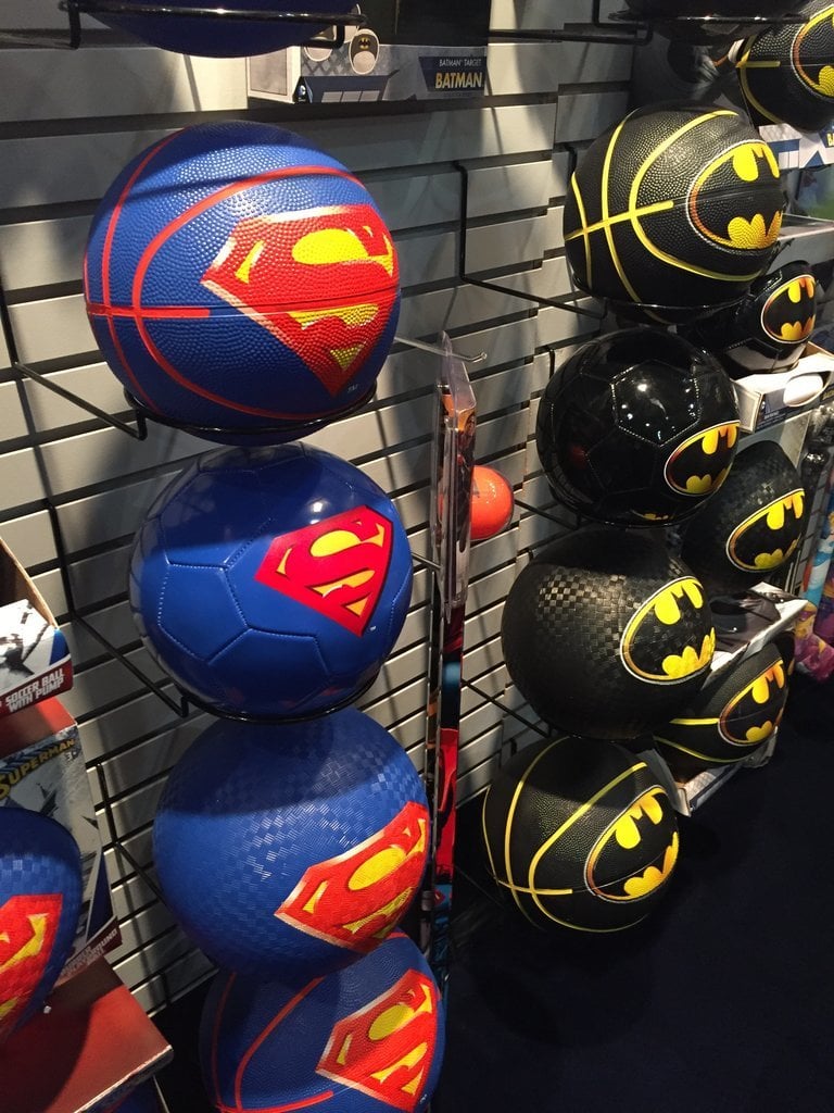 Franklin Sports will get in on the Superman and Batman fun with basketballs, soccer balls, footballs, and more.