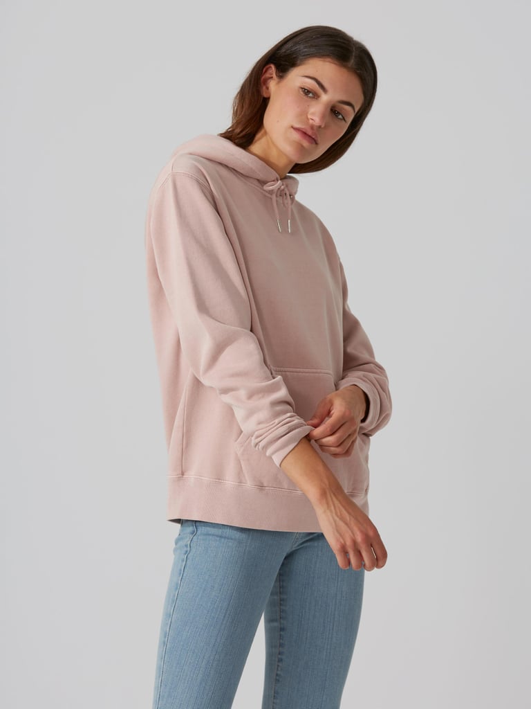 Frank and Oak Gym Fleece Hoodie in Misty Rose