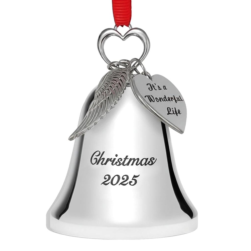 Holiday Jingle Silver Christmas Bell Ornament