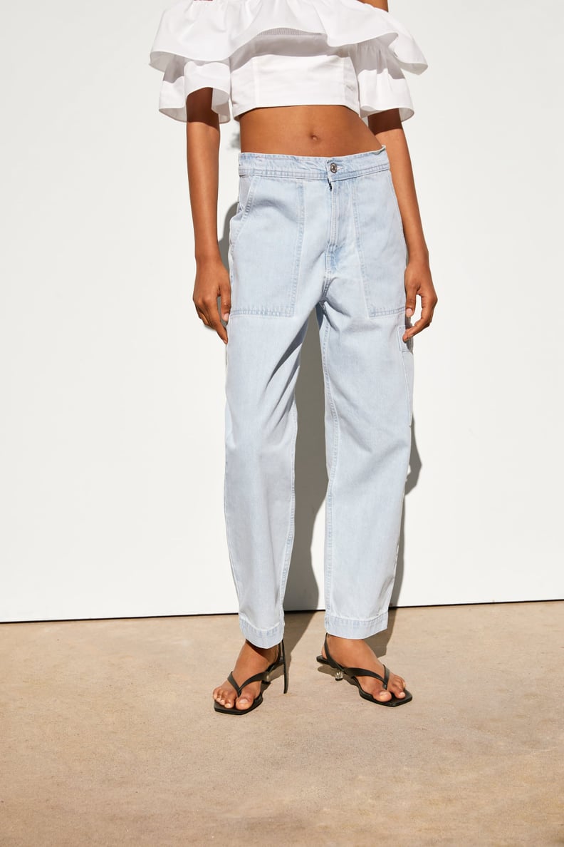 Zara Denim Pants With Pockets