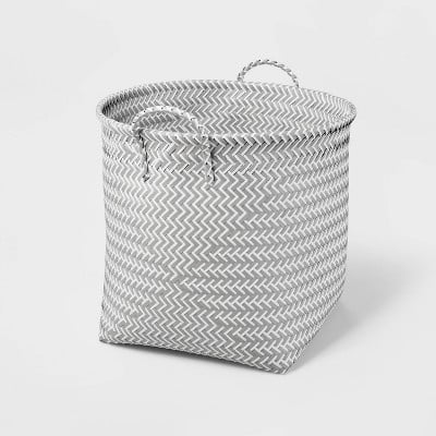 Brightroom Large Round Woven Plastic Storage Basket